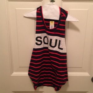 Soul Cycle striped racer back tank new small